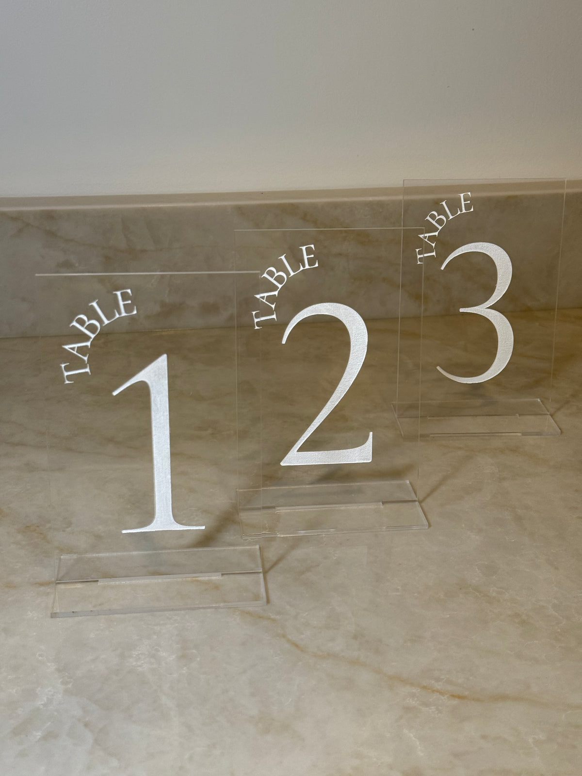 Clear Acrylic Table Number Event Rental