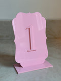 Antique Pink Table Number Event Rental