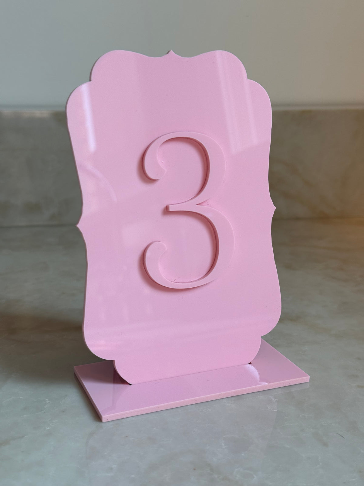 Antique Pink Table Number Event Rental