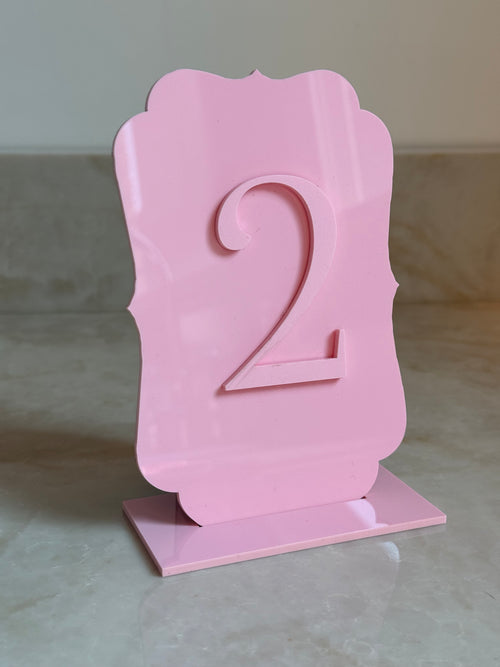 Antique Pink Table Number Event Rental