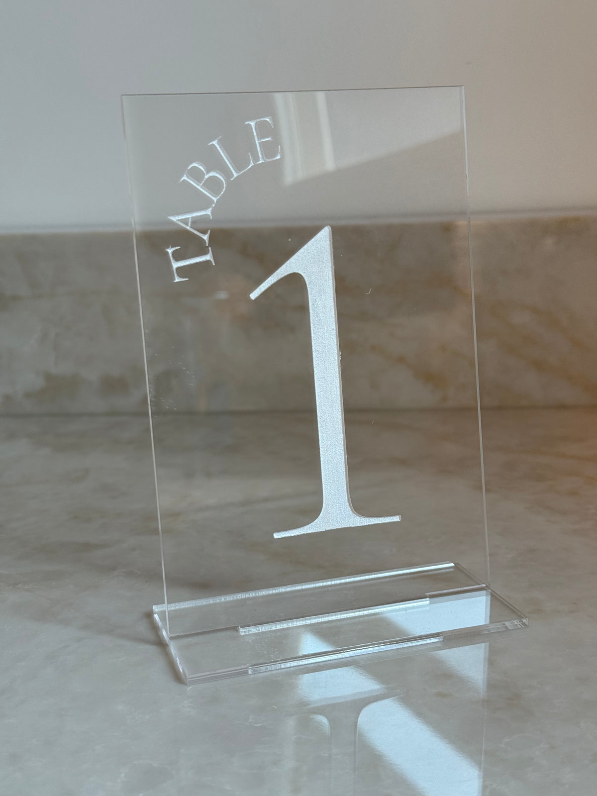Clear Acrylic Table Number Event Rental