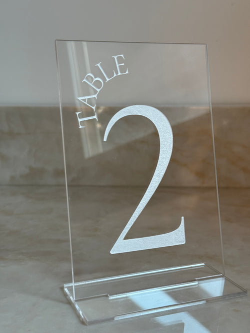 Clear Acrylic Table Number Event Rental