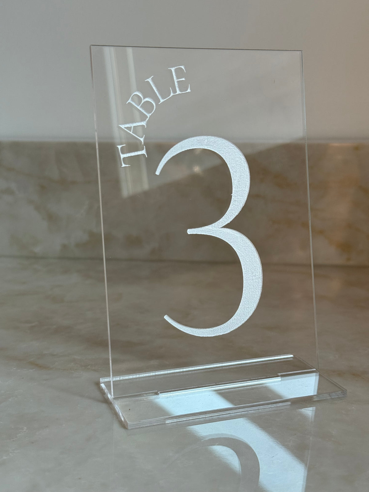 Clear Acrylic Table Number Event Rental